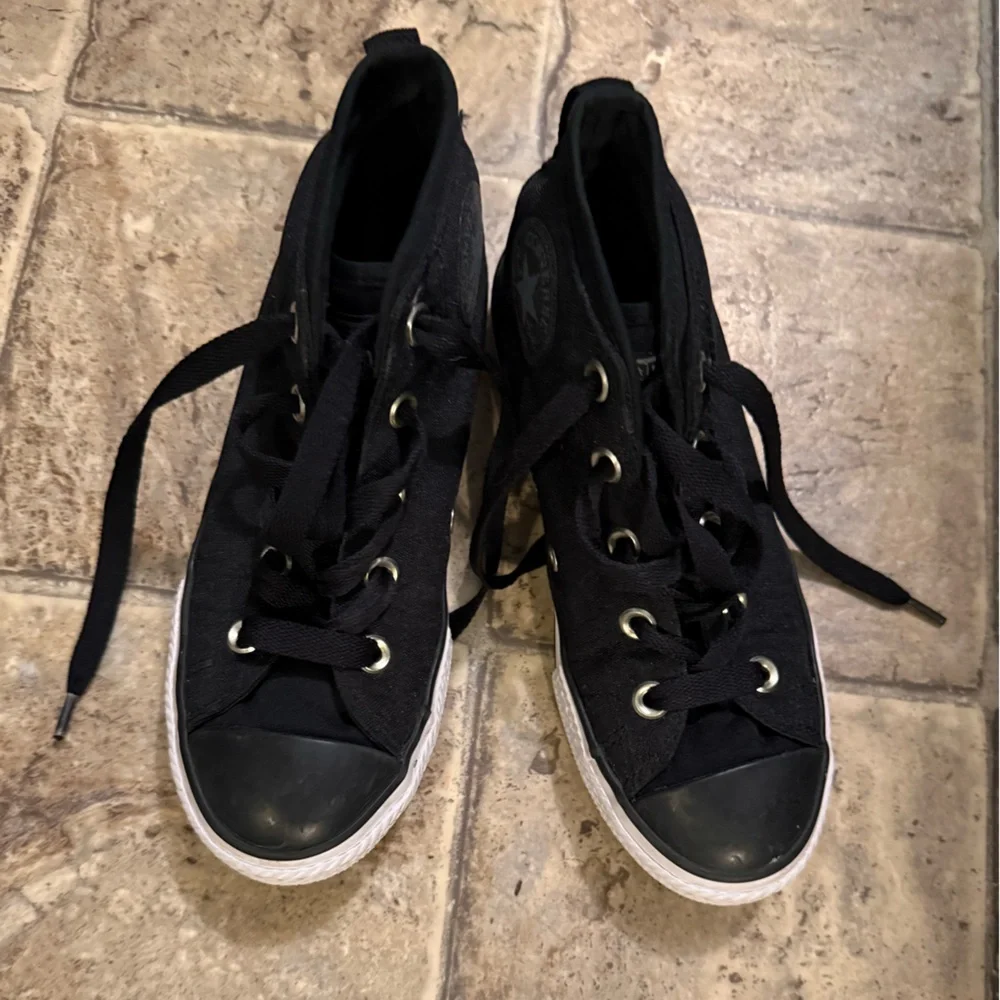 Converse Black High-Tops with White Soles